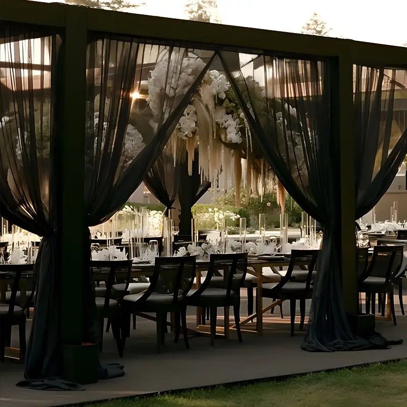 Sheer Organza Wedding Arch Draping Fabric 20ft Black - YauSpark