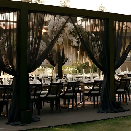 Sheer Organza Wedding Arch Draping Fabric 20ft Black - YauSpark