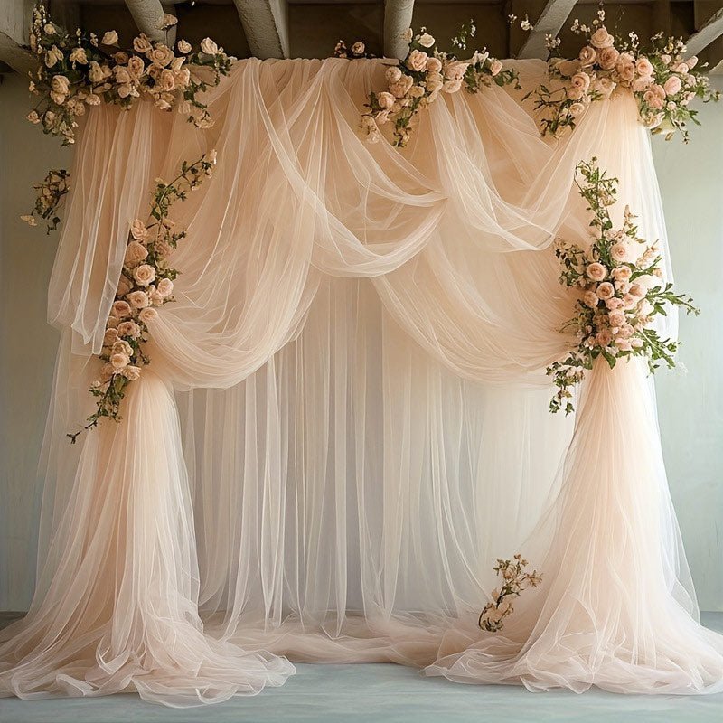 Sheer Organza Wedding Arch Draping Fabric 20ft Champagne - YauSpark