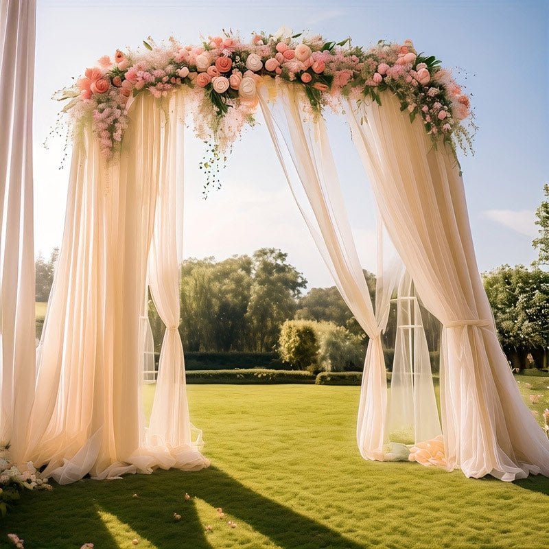 Sheer Organza Wedding Arch Draping Fabric 20ft Champagne - YauSpark