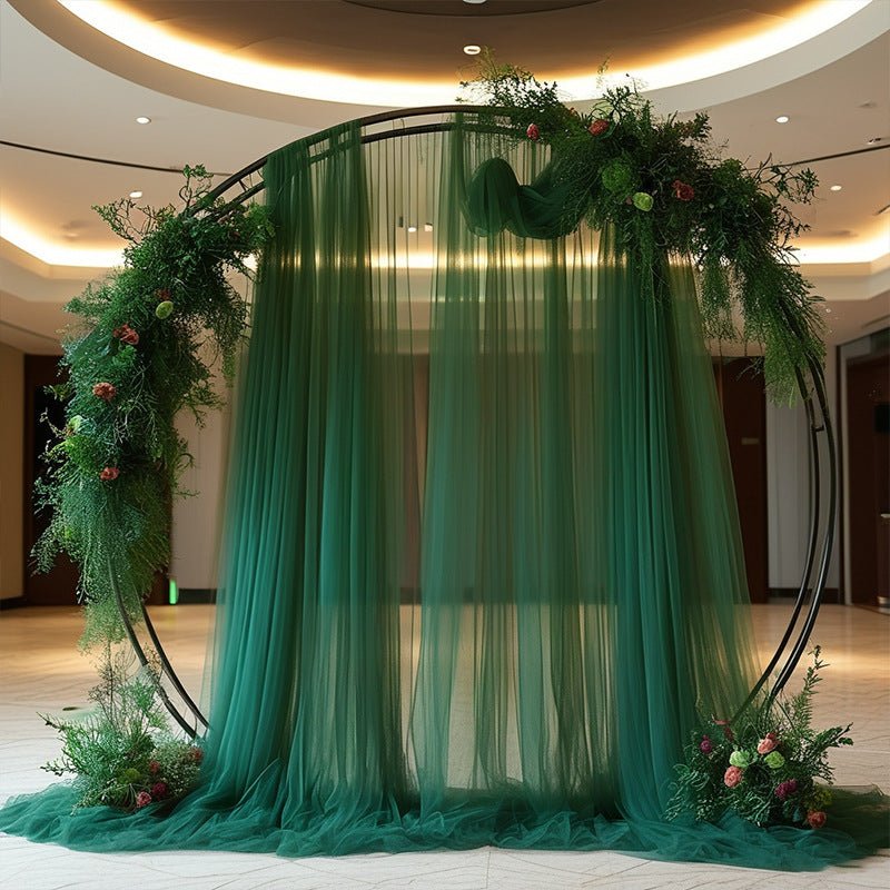 Sheer Organza Wedding Arch Draping Fabric 20ft Dark Green - YauSpark