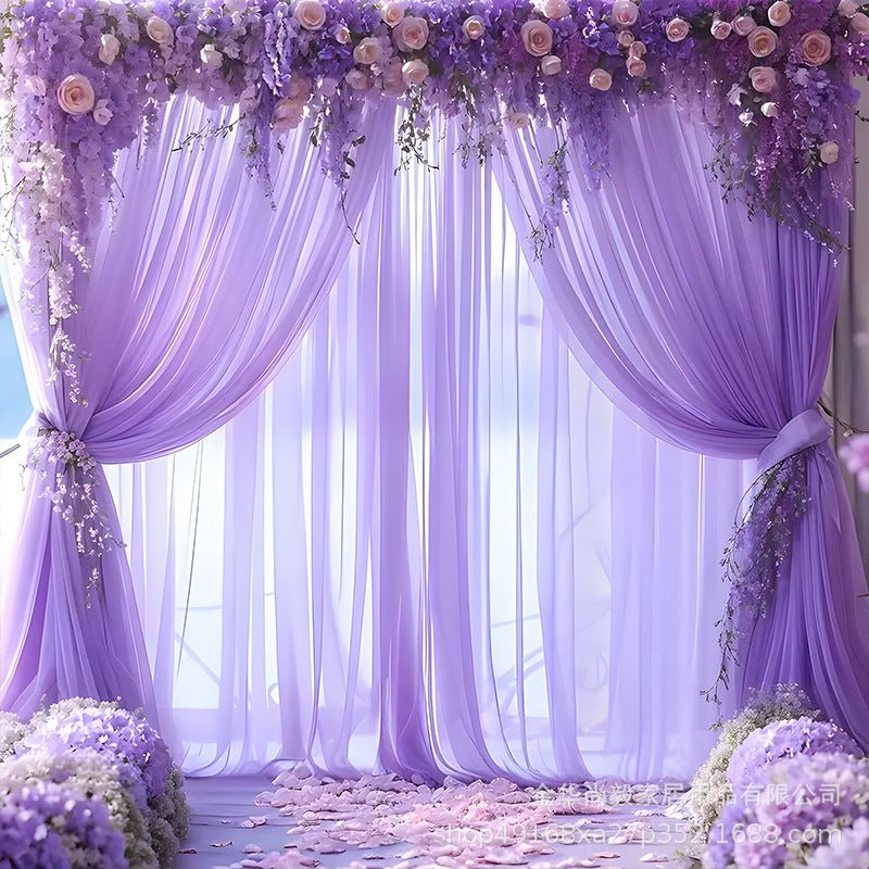 Sheer Organza Wedding Arch Draping Fabric 20ft Dark Purple - YauSpark