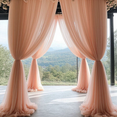 Sheer Organza Wedding Arch Draping Fabric 20ft Dirty Pink - YauSpark