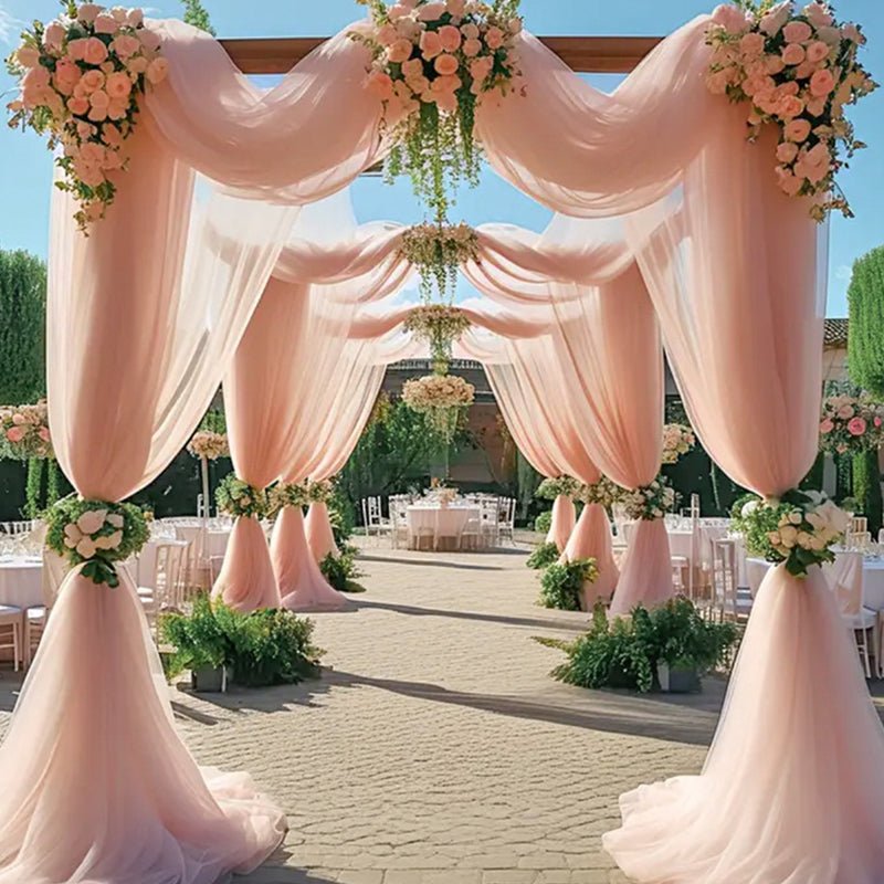 Sheer Organza Wedding Arch Draping Fabric 20ft Dirty Pink - YauSpark