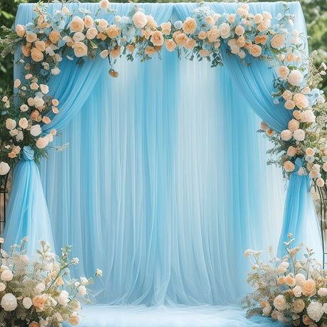 Sheer Organza Wedding Arch Draping Fabric 20ft Light Blue - YauSpark