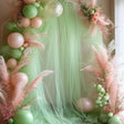 Sheer Organza Wedding Arch Draping Fabric 20ft Light Green - YauSpark