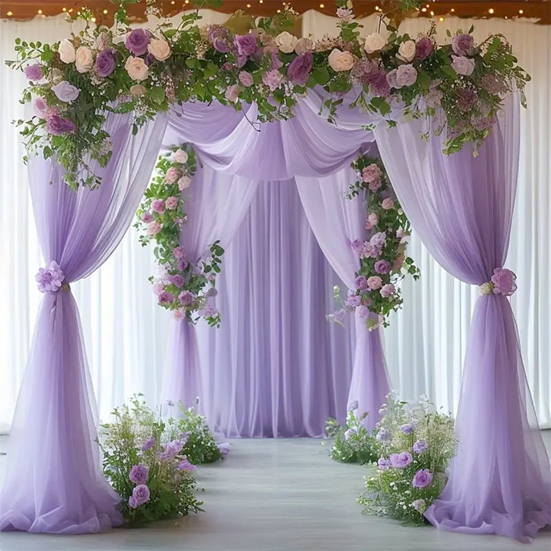 Sheer Organza Wedding Arch Draping Fabric 20ft Light Purple - YauSpark