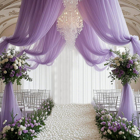 Sheer Organza Wedding Arch Draping Fabric 20ft Light Purple - YauSpark