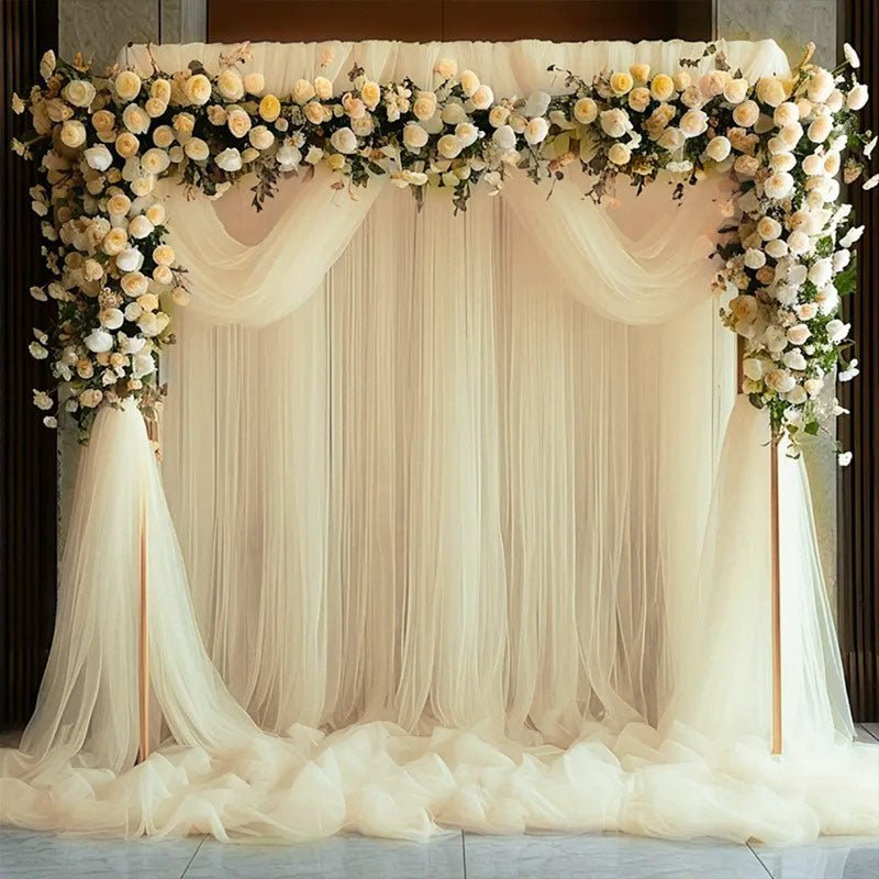 Sheer Organza Wedding Arch Draping Fabric 20ft Light Yellow - YauSpark