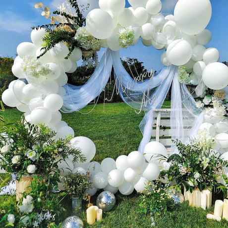 Sheer Organza Wedding Arch Draping Fabric 20ft White - YauSpark