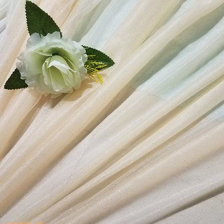 Sheer Wedding Arch Drape 5ftx32ft Champagne - YauSpark