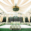 Sheer Wedding Arch Drape 5ftx32ft Champagne - YauSpark