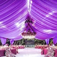 Sheer Wedding Arch Drape 5ftx32ft Dark Purple - YauSpark