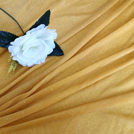 Sheer Wedding Arch Drape 5ftx32ft Gold - YauSpark