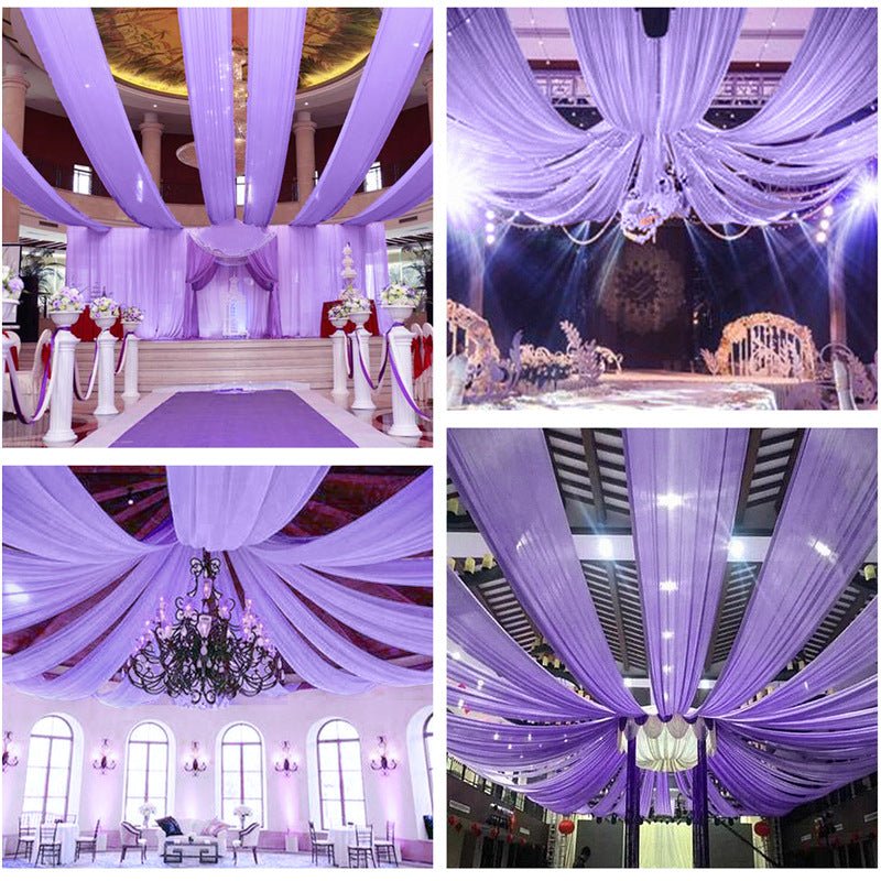 Sheer Wedding Arch Drape 5ftx32ft Light Purple - YauSpark