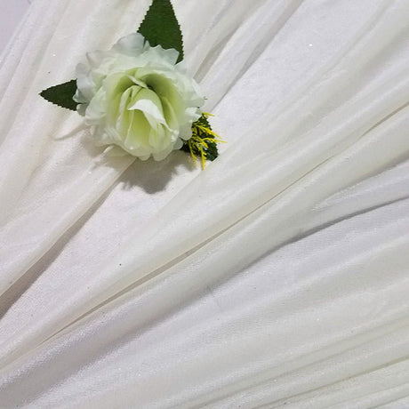 Sheer Wedding Arch Drape 5ftx32ft Milky White - YauSpark