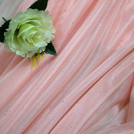 Sheer Wedding Arch Drape 5ftx32ft Nude Pink - YauSpark
