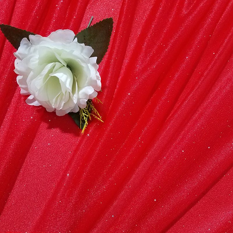 Sheer Wedding Arch Drape 5ftx32ft Red - YauSpark