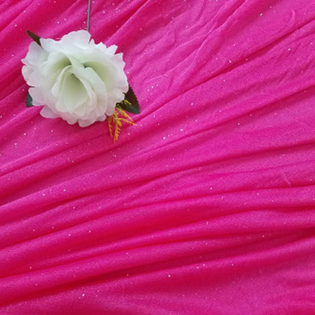 Sheer Wedding Arch Drape 5ftx32ft Rose Red - YauSpark