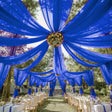 Sheer Wedding Arch Drape 5ftx32ft Royal Blue - YauSpark