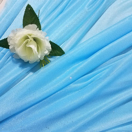 Sheer Wedding Arch Drape 5ftx32ft Sky Blue - YauSpark