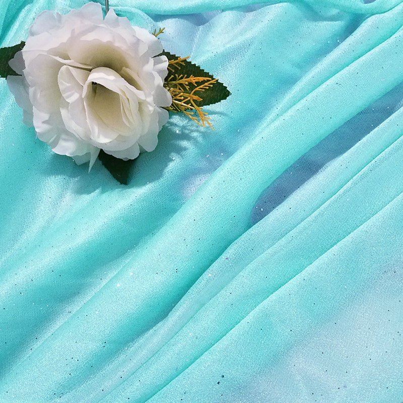 Sheer Wedding Arch Drape 5ftx32ft Tiffany Blue - YauSpark