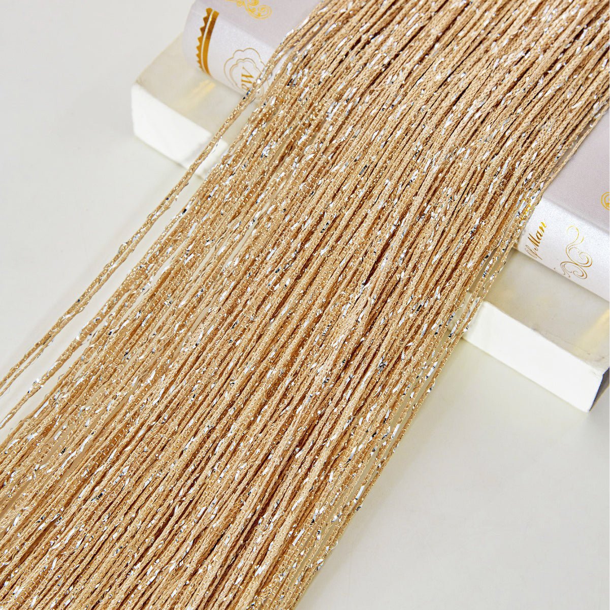 Silk Tassel String Curtains 3ftx7ft Champagne - YauSpark