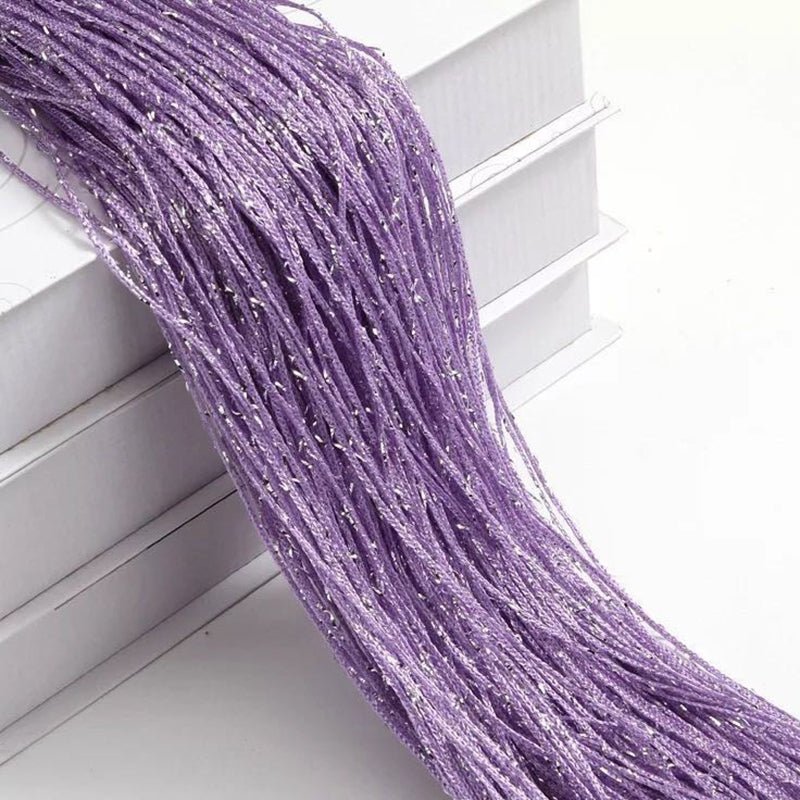 Silk Tassel String Curtains 3ftx7ft Light Purple - YauSpark