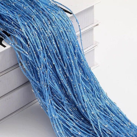 Silk Tassel String Curtains 3ftx7ft Sky Blue - YauSpark
