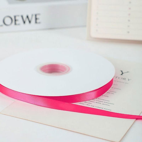 Single Face Decorative Satin Ribbon 100 Yards 3/8" Barbie Pink - YauSpark