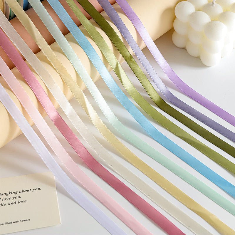 Single Face Decorative Satin Ribbon 100 Yards 3/8" Beige - YauSpark