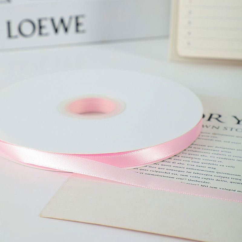 Single Face Decorative Satin Ribbon 100 Yards 3/8" Light Pink - YauSpark