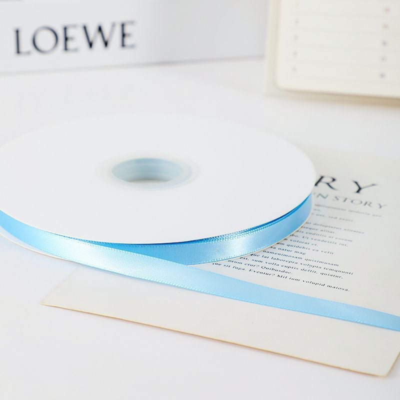 Single Face Decorative Satin Ribbon 100 Yards 3/8" Sky Blue - YauSpark