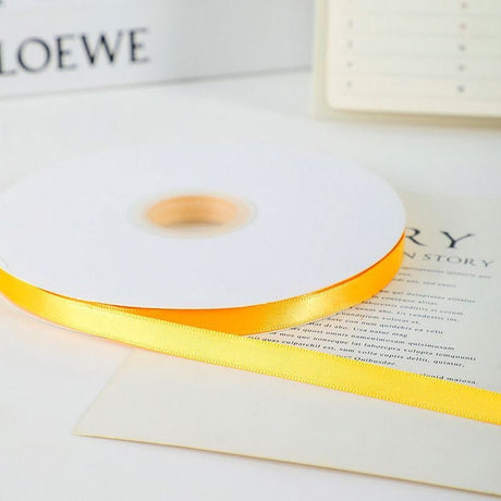 Single Face Decorative Satin Ribbon 100 Yards 3/8" Turmeric - YauSpark