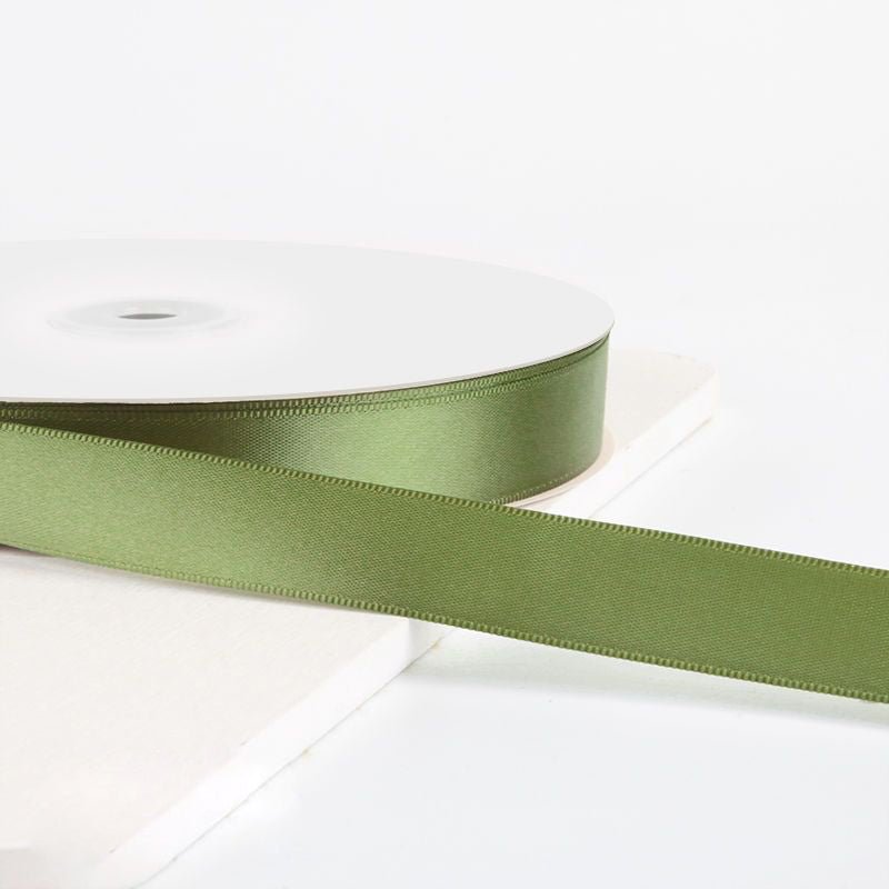 Single Face Decorative Satin Ribbon 100 Yards 7/8" Army Green - YauSpark