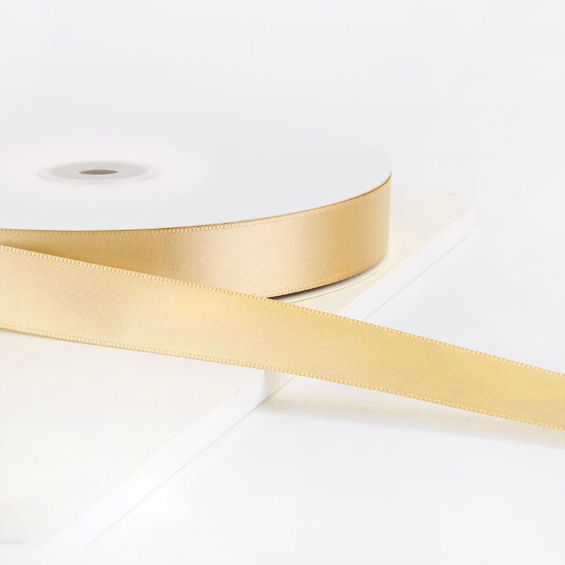 Single Face Decorative Satin Ribbon 100 Yards 7/8" Champagne - YauSpark