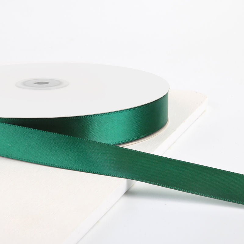 Single Face Decorative Satin Ribbon 100 Yards 7/8" Dark Green - YauSpark