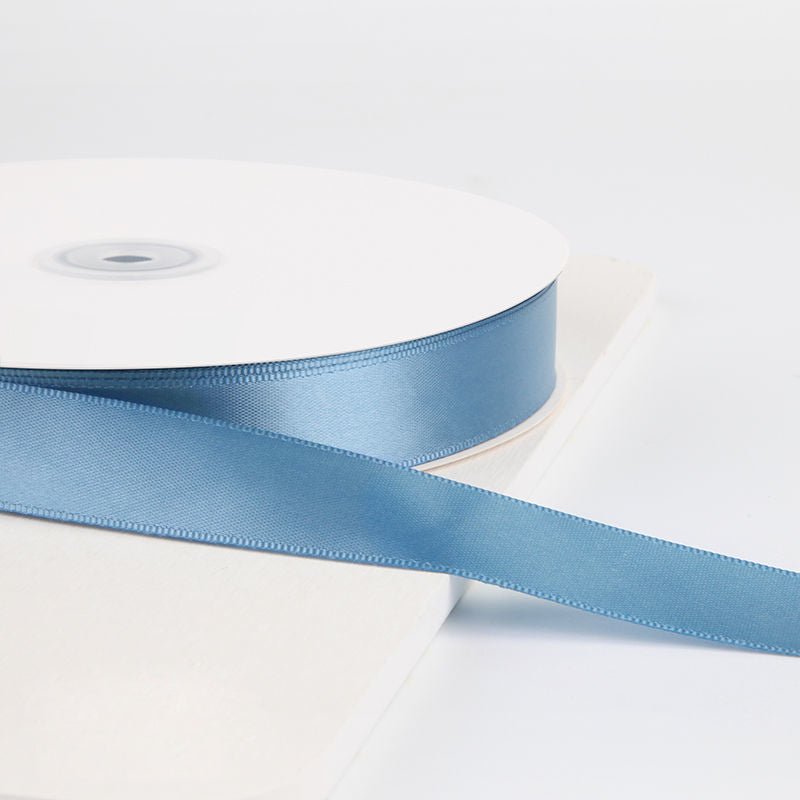 Single Face Decorative Satin Ribbon 100 Yards 7/8" Haze Blue - YauSpark