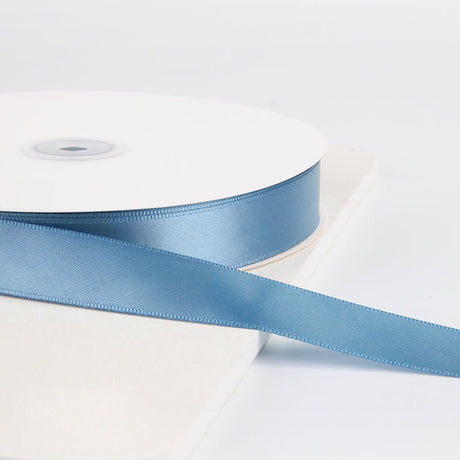 Single Face Decorative Satin Ribbon 100 Yards 7/8" Haze Blue - YauSpark