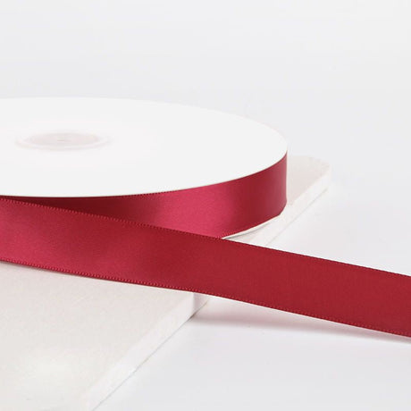 Single Face Decorative Satin Ribbon 100 Yards 7/8" Light Wine Red - YauSpark