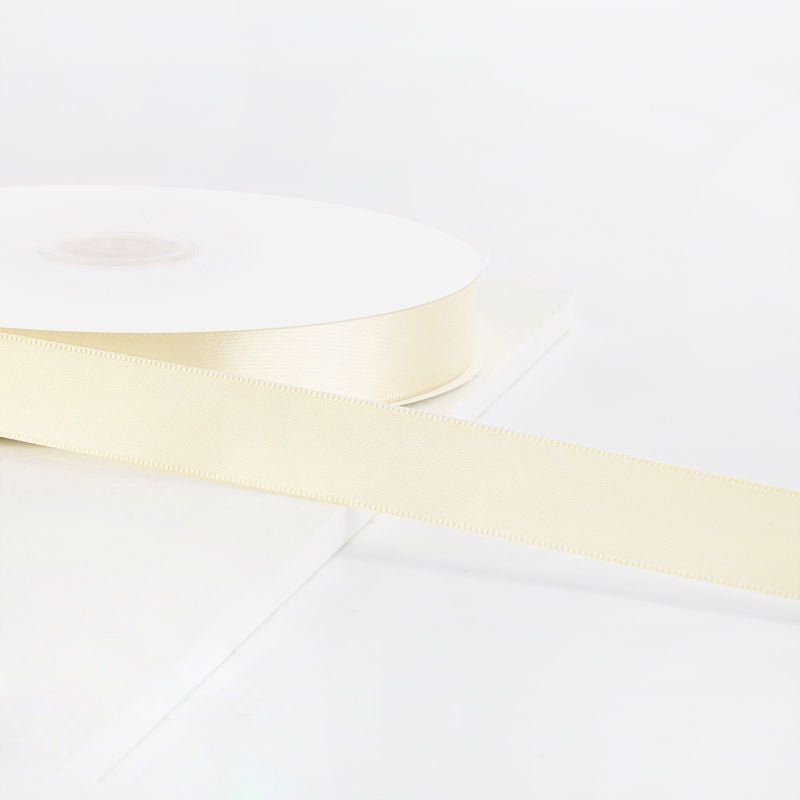 Single Face Decorative Satin Ribbon 100 Yards 7/8" Milky - YauSpark