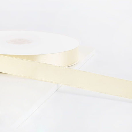 Single Face Decorative Satin Ribbon 100 Yards 7/8" Milky - YauSpark