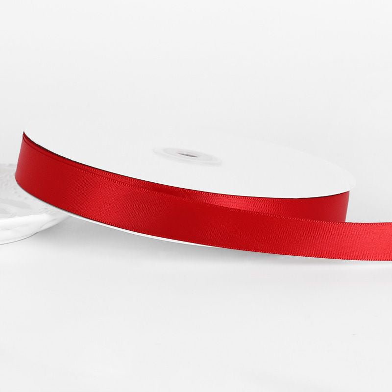 Single Face Decorative Satin Ribbon 100 Yards 7/8" Red - YauSpark