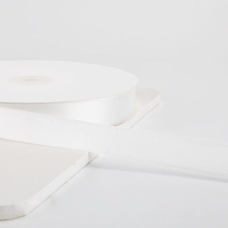 Single Face Decorative Satin Ribbon 100 Yards 7/8" White - YauSpark