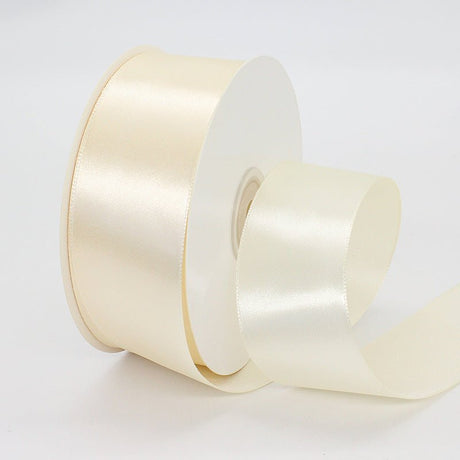 Single Face Decorative Satin Ribbon 50 Yards 1.5" Beige - YauSpark