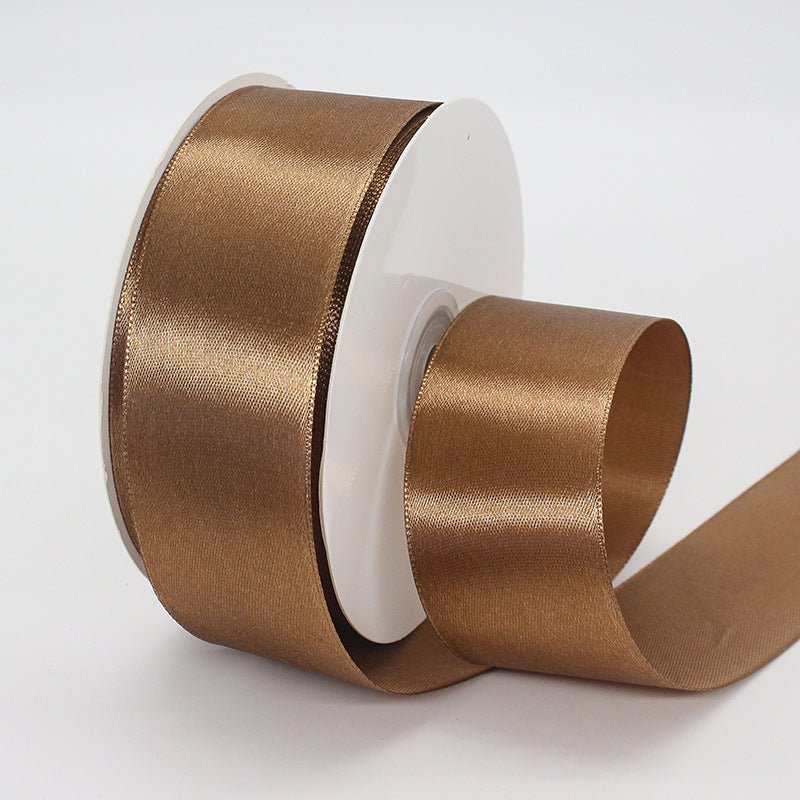 Single Face Decorative Satin Ribbon 50 Yards 1.5" Chocolate - YauSpark