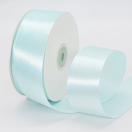 Single Face Decorative Satin Ribbon 50 Yards 1.5" Light Tiffany Blue - YauSpark