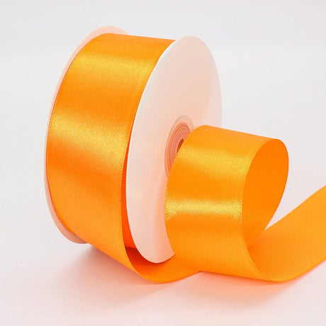Single Face Decorative Satin Ribbon 50 Yards 1.5" Orange - YauSpark