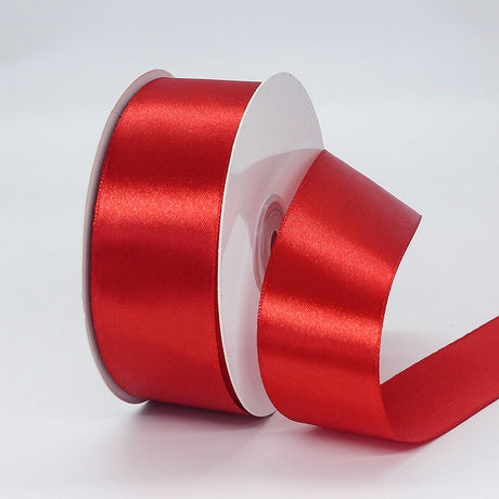 Single Face Decorative Satin Ribbon 50 Yards 1.5" Red - YauSpark