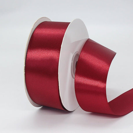 Single Face Decorative Satin Ribbon 50 Yards 1.5" Wine Red - YauSpark